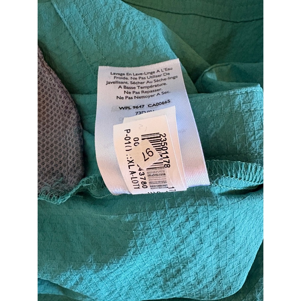 Eddie Bauer Women XL Teal Green Ripstop Hiking Shirt Long Sleeve Ventilated Back - Picture 12 of 14